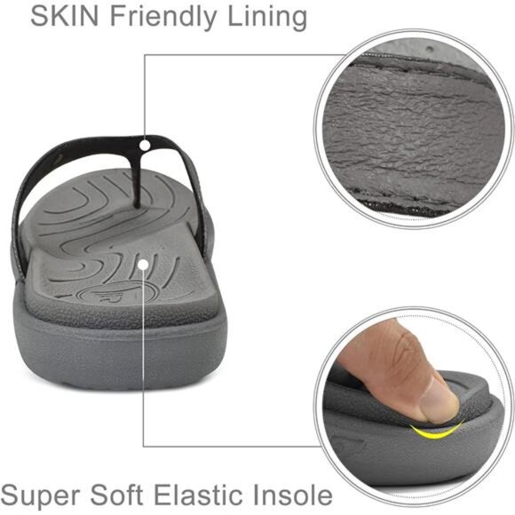 Womens Fashion Orthotic Flip Flops Ladies Slip On Lightweight Comfortable Thick - Picture 4 of 7